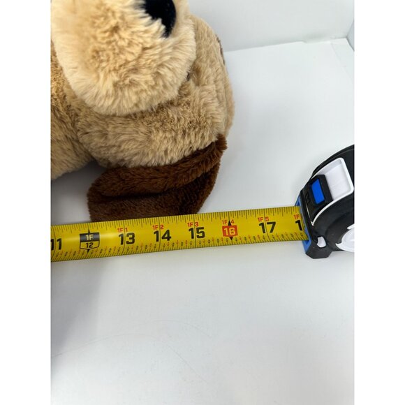 Soft Plush Puppy Dog Fleece Blanket Tan Brown Blue Lovey Lovie Stuffed Animal - Picture 6 of 11